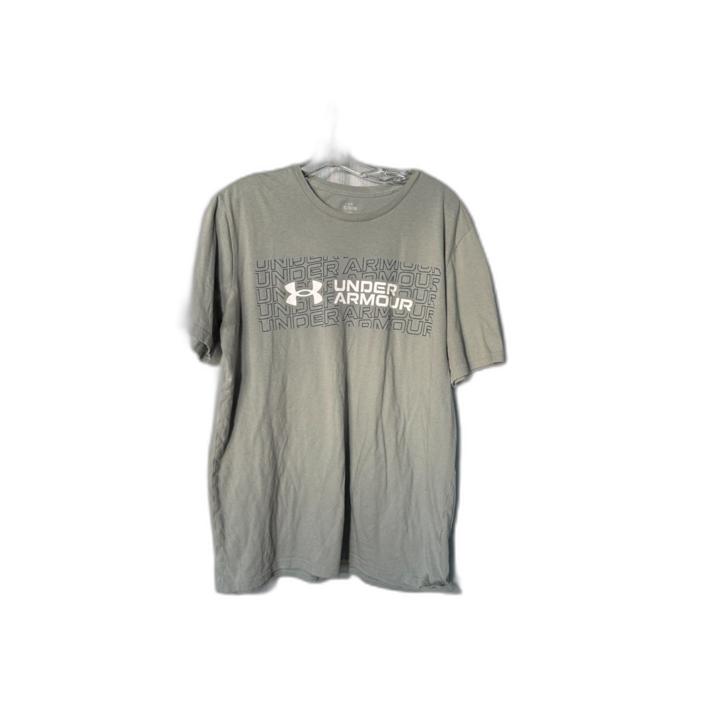 Under Armour Men's Stacked Logo Fill Graphic Tee Sage Khaki Gray XL